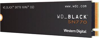 قرص تخزين داخلي من ويسترن ديجيتال SN770 NVMe SSD بسعة 1 تيرابايت (WDBBDL0010BNC-WRSN) - أسود
