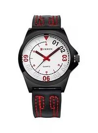 CURREN Men's Water Resistant Analog Wrist Watch 8153 - 44 mm - Black/Red