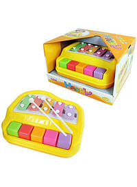 We Happy 2 in 1 Piano and Xylophone 5 Keys Toy with 2 Hammer Sticks For Kids Amazing Musical Activity Game