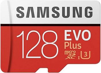 Samsung EVO Plus 128 GB microSDXC UHS-I U3 Memory Card with Adapter