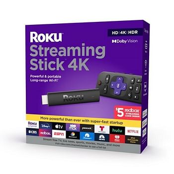 Roku Streaming Media Player Streaming Stick 4K 2021 (3820RW) Black