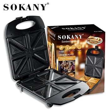 Sokany KJ-127 Houselin Electric Panini Press Grill and Sandwich Maker , Healthy Ceramic Nonstick Plates