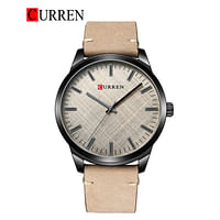 CURREN 8386 Men's Watch Quartz Leather Beige/Black