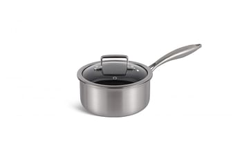 Edenberg 18CM SAUCE PAN WITH LID BLACK HONEY COMB COATING - NON-STCK SCRATCH FREE Three layers, STAINLESS STEEL+ALUMINIUM+STAINLESS STEEL