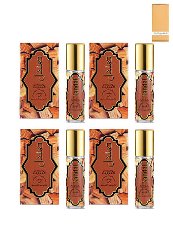 Nabeel Sandal Alcohol Free Roll On Oil Perfume 6ML 4 Pcs