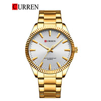 Curren 8425 Original Brand Stainless Steel Band Wrist Watch For Men / Gold