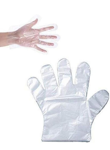 100 Piece Plastic Disposable Latex and Powder Free Clear Gloves