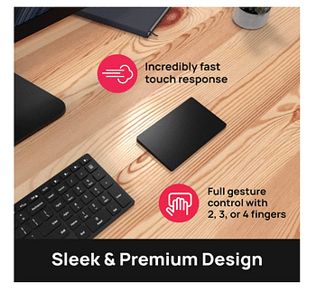 Brydge W-Touch Wireless Precision Touchpad | Compatible with Surface & Windows | Designed for Surface - Black