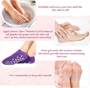 Gel Socks Soft Moisturizing Gel Socks for Repairing and Softening Dry Cracked Feet Skins Gel Lining Infused with Essential Oils and Vitamins - Random Color
