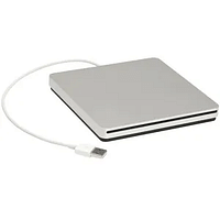 محرك أقراص DVD خارجي من Apple 3.0 USB محرك أقراص ضوئي فائق لأجهزة الكمبيوتر المحمول MacBook Pro و MacBook Air و Mac Mini (MD564ZM / A) فضي