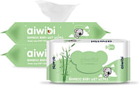 Aiwibi Bamboo Baby Wet Wipes - Pack of 3 Pouches x 80 Sheets, 240 Wipes…