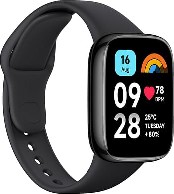 Xiaomi Redmi Smart Watch 3 Active Black| 1.83 Inch Big LCD Display, 5ATM Water Resistant, 12 Days Battery Life, GPS, 100+ Workout Mode, Heart Rate Monitor, Full Scale Fitness Tracking