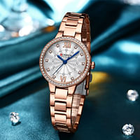 CURREN 9085 Original Brand Stainless Steel Band Wrist Watch For Women With Box.