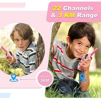 أجهزة اتصال لاسلكية للأطفال ألعاب بطارية قابلة للشحن جهاز اتصال لاسلكي 22 قناة راديو ثنائي الاتجاه 3 كجم طويلة المدى للأطفال هدايا لون عشوائي