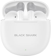 Black Shark T9 Bluetooth Wireless Earphone, Lightweight Design, Bluetooth 5.3 Connectivity, Low-latency Gaming Mode, Active Noise Cancellation, 40 Hours Battery Life & IPX4 Water Resistance - White