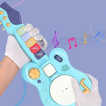 Electronic Musical Toy, Handheld Guitar for Children - Blue