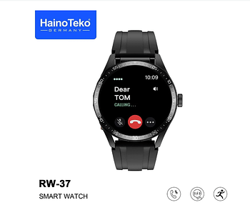 Haino Teko Germany RW37 Watch Buds With Large Screen Round Shape AMOLED Display Smart Watch and Bluetooth Earbuds With 2 Pair Straps for Ladies and Gents