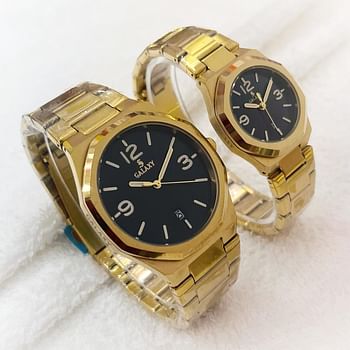 Galaxy  2371 Waterproof Quartz Analog Couple Watch Set