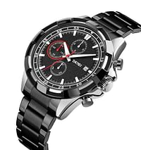 SKMEI 9192 Black Stainless Steel Chronograph Sport Watch For Men