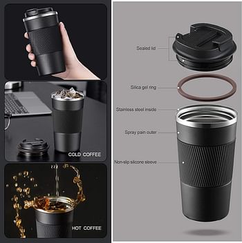 Travel Mug for Hot&Cold Drinks Insulated Coffee Mug Double Walled Thermal Mug, Portable & Reusable Coffee Cup with Vacuum Insulation Eco-Friendly Cup for Coffee,Tea