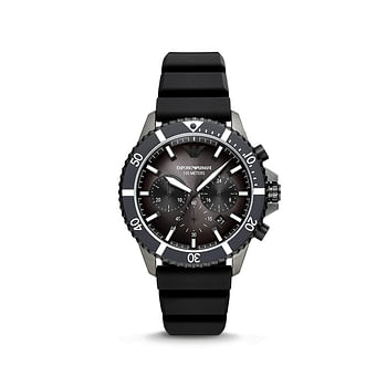 Emporio Armani Chronograph Silicone Watch AR11515 - Black