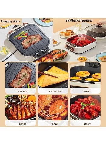 SILER CAEST Multifunctional Electric Frying Pan & Grill+Hotpot, SC-9826/White