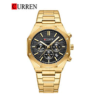 Curren 8440 Original Brand Stainless Steel Band Wrist Watch For Men Gold/Black