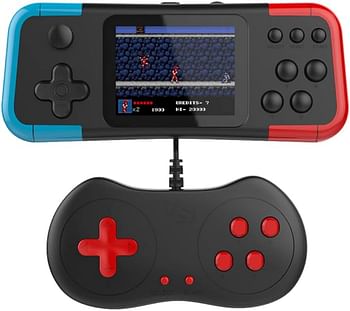 Handheld Game Console A12 with 666 Built in Retro Games, 3 Inch HD Screen, AV Output, Dual 3D Joysticks Red & Blue