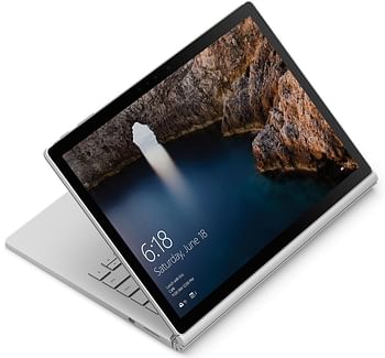 Microsoft Surface Book 1 1703 2in1 Convertible Laptop with 13.5 inch Display, Intel Core i5 Processor 6th Gen - 8GB RAM - 512GB SSD  Intel HD Graphics 520, Windows 10 Pro-Silver - Keyboard Eng Arabic