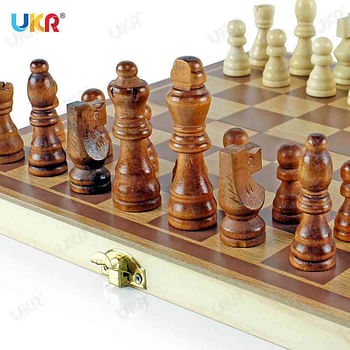 BERRY Chess Wooden Traditional Board Game Compact 12 inch Classic Set Gift for Kids