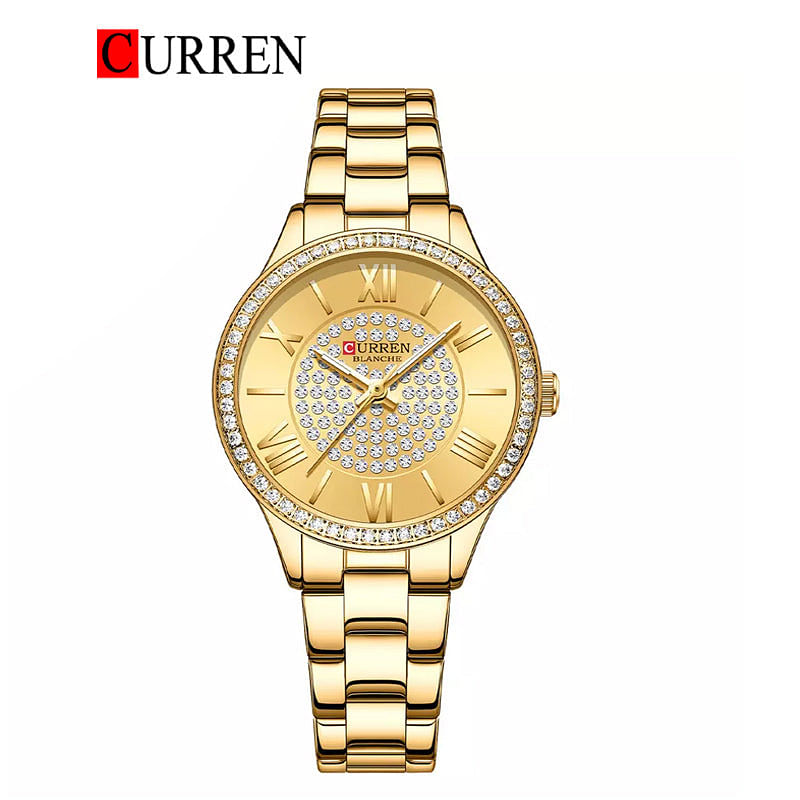 CURREN 9084 Original Brand Stainless Steel Band Wrist Watch For Women With Box