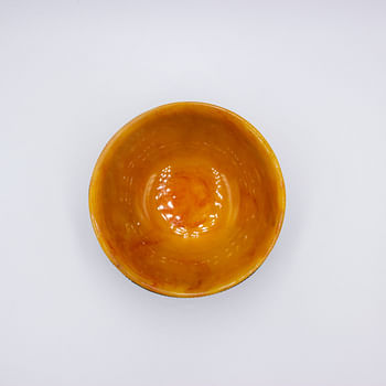 Exquisite Amber Bowl with Gemstone Handcrafted in Nepal