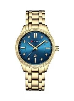 CURREN Women's Water Resistant Alloy Analog Watch 9010 - 30 mm - Gold