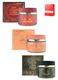 Pack of 3 Nabeel Ultimate Oudh Incense Bakhoor Collection Nabeel, Nasaem and Black 60 GM