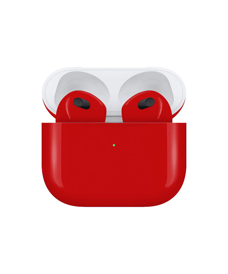 Apple Airpods (3rd Generation) Customized By Caviar Glossy Ferrari Red