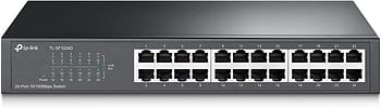 TP-Link 24 Port 10/100Mbps Fast Ethernet Switch -Plug & Play -Desktop/Rackmount - Sturdy Metal With Shielded Ports - Fanless , Limited Lifetime protection -Unmanaged -TL-SF1024D