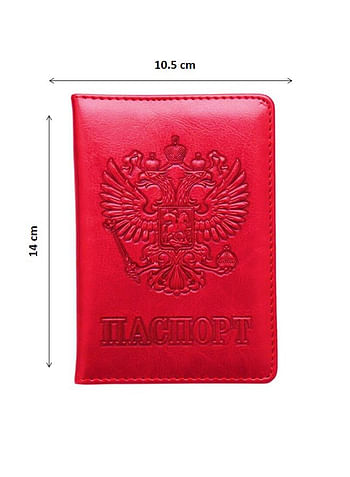 We Happy Travel Passport ID Card Wallet Holder Cover RFID Blocking Leather Purse Case Russia Red