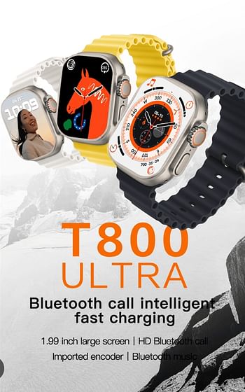 T800 الترا   ساعة ذكية سلسلة 8 بلوتوث لاسلكية رياضية ساعة ذكية برتقالية