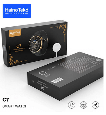 Haino Teko C7 Smart Watch Round Shape Dial with Wireless Charger