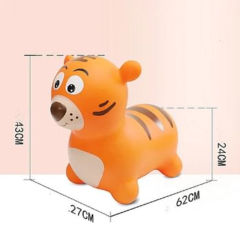 UKR Ride on Tiger Bouncy Hopper for Toddlers Jumping Inflatable with Pump Bouncy Animals Hopping Toys