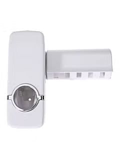 Automatic Toothpaste Dispenser And Toothbrush Holder White