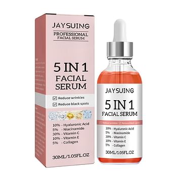 5 IN 1 Facial Serum with Hyaluronic Acid, Niacinamide, Collagen, Vitamin C & E - 30ml