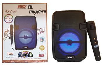 Wireless Speaker with Wired Mic and Disco Light ASD-150