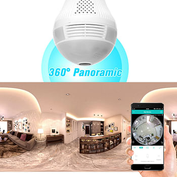 Camera Wireless 1080P Panoramic Fish Eye WIFI 360 Degree Bulb LED Light IP Camera IR Lamp Night Vision IR-CUT Full View