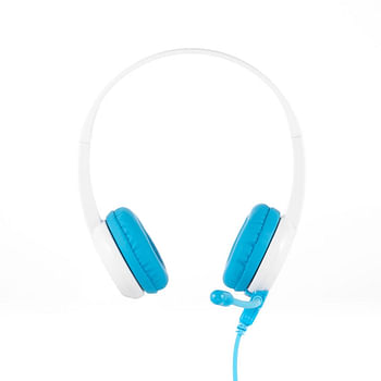 ONANOFF BuddyPhones StudyBuddy | Safe Volume Detachable High Performance Beam Mic & Extra Audio Cable & Sharing Jack |Adjustable Foldable Sweatproof for Tablet, Nintendo Wii, e-Learning - Blue