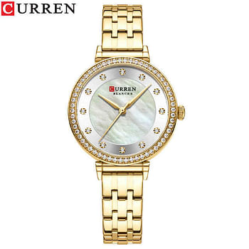 CURREN 9087 Original Brand Stainless Steel Band Wrist Watch For Women With Box-