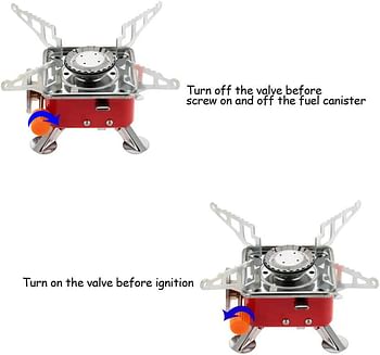 Portable Camping Gas Stove - Lightweight Backpack Butane Burner - 2800W High Power with Convenient Piezo Ignition, Foldable - for Hiking Outdoor