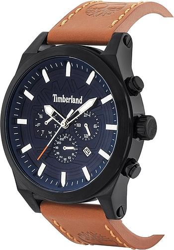 Timberland Men's Watch with Leather Strap TBL.15661JSB/03 44 mm -Tan