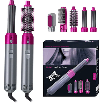 5 In 1 Hair Styler Multi-function Professional Styling Tool Hair Dryer Hair Curler Hot Air Comb Hair Straightener