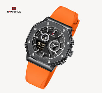 NAVIFORCE New Arrival 2023 NF9216T Casual Sport Men's Watch Digital Alarm Man Clock Durable Silicone Waterproof Luminous Men Quartz Wristwatches - B/B/O